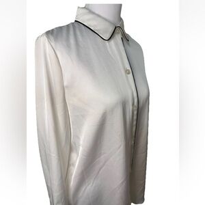 Vince Camuto White Button Down Shirt with Black Trim